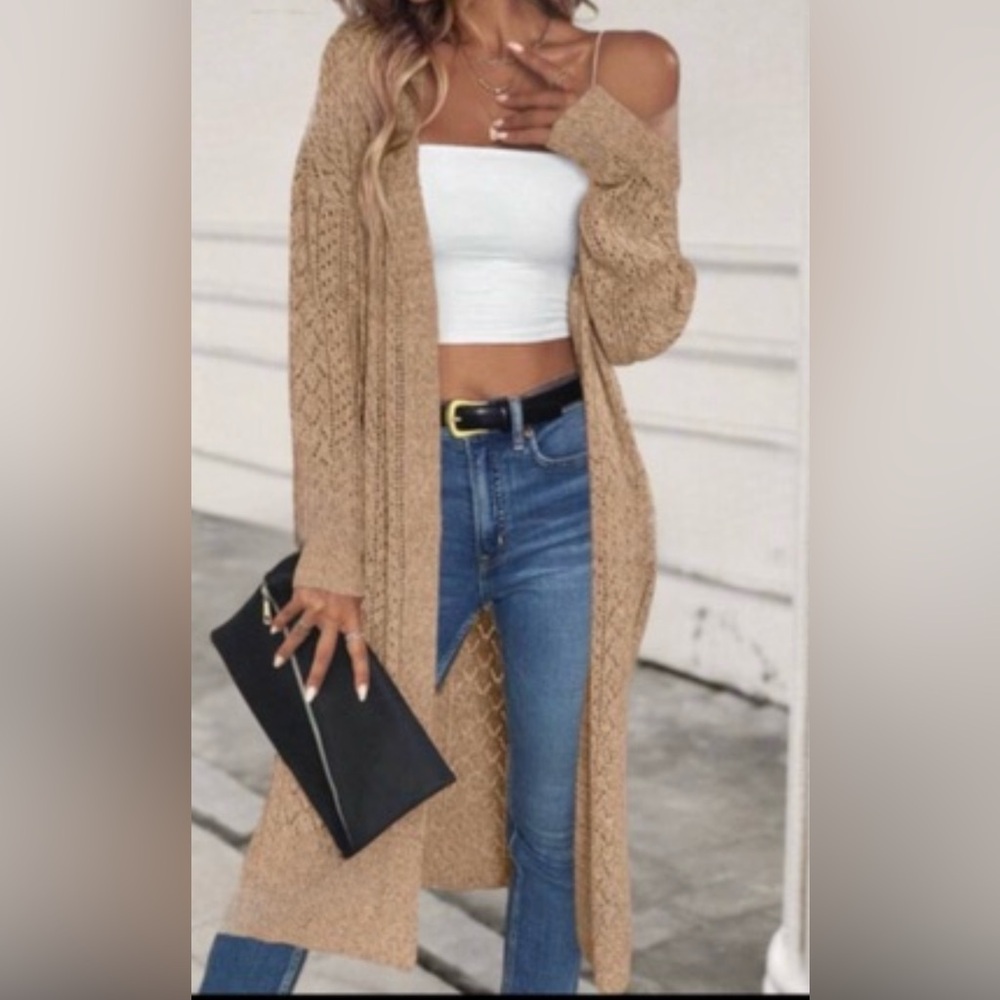 New long sleeve open cardigan  sweater